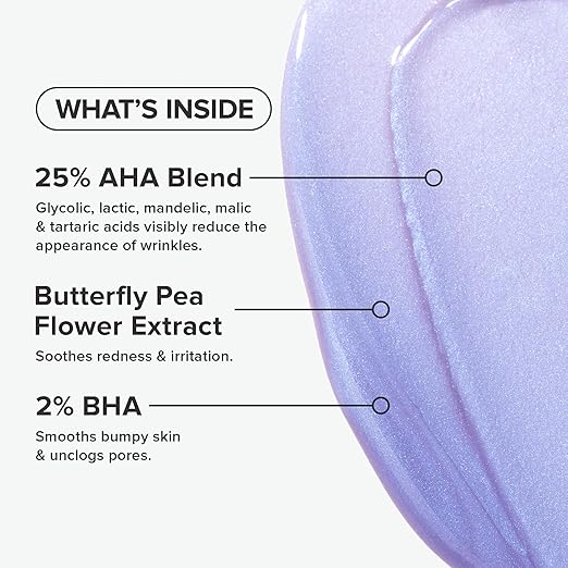 Paula's Choice Skin Perfecting 25% AHA + 2% BHA Face Exfoliant Peel Facial Exfoliant Peel Rinse Off Treatment All Skin Types Fragrance-Free 1 Oz