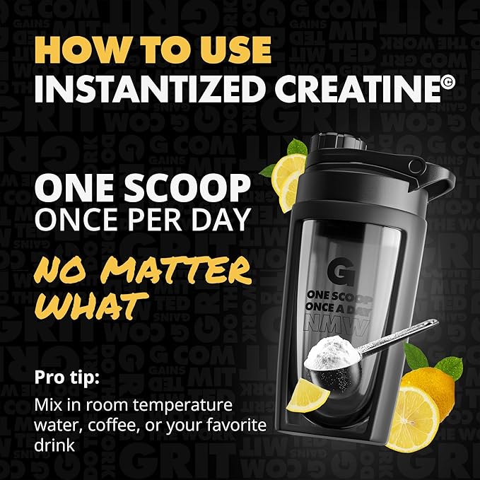 Gains in Bulk Instantized Creatine Monohydrate for Women and Men Soluble Pre Workout Powder Supports Muscle Building Strength and Performance Bodybuilding Supplements Sweet Lemonade 30 Servings