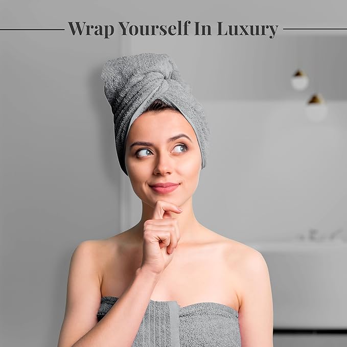 Tens Towels Pack of 4 Extra Large Bath Towels 30 x 60 Inches 100% Cotton Larger &amp Lighter Weight Quicker to Dry Super Soft and Absorbent Perfect for Bathroom Cool Grey