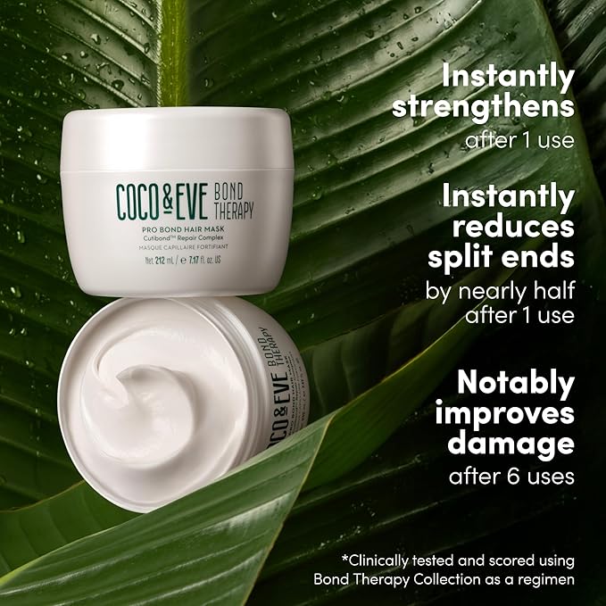 Coco &amp Eve Bond Therapy Pro Bond Hair Mask. Strengthening Bond-Building Treatment with Cutibond??Repair Complex. Nourishes Hydrates Reduces Breakage for Damaged Chemically Treated Hair (7.17 fl