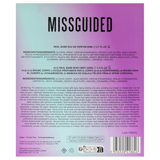 Missguided Real Babe for Women - 2 Pc Gift Set 2.7oz EDP Spray 7.4oz Body Mist