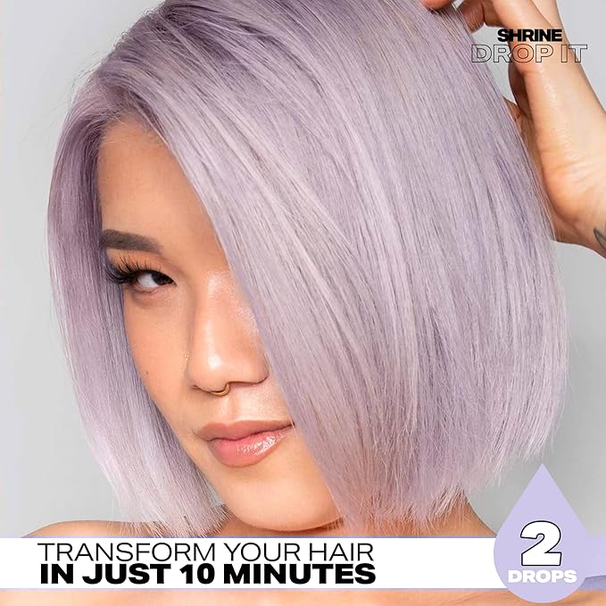 Shrine Drop It - Hair Toner - Temporary Hair Color - Rich Natural Autumn &amp Winter Shades - Semi-Permanent Dye - Vegan &amp Cruelty-Free - Multi-Use - 200 Drops Per Bottle (LILAC TONER)