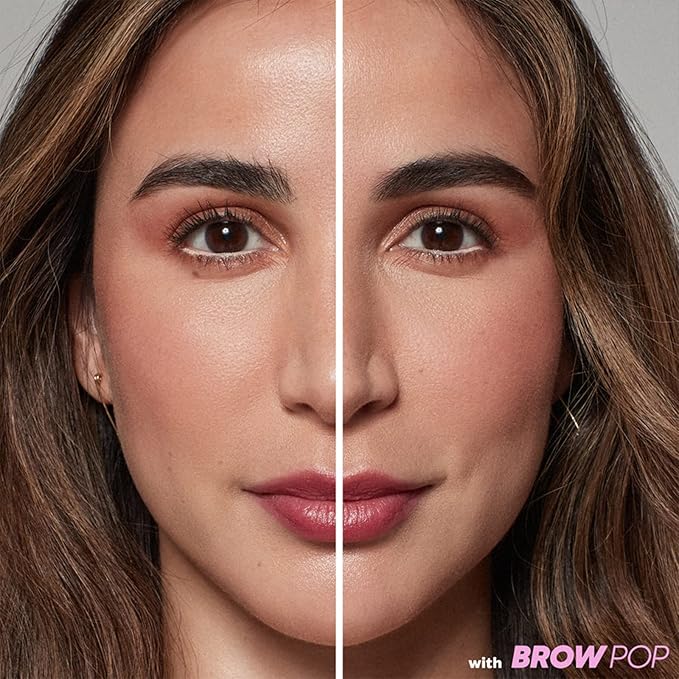 Kosas Brow Pop - Longwear Eyebrow Makeup Dual-Sided Defining Pencil with Castor Oil for Soft Natural Look of Real Hair - Dark Brown