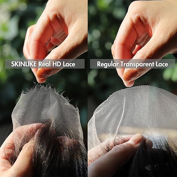 UMEGOOD 0.10mm Ultra-thin SKINLIKE Real HD Lace Wig 13x6 Full Frontal 250% Density Clean Hairline Pre Plucked Bleached Knots HD Lace Body Wa6ve Human Hair Wig With Baby Hair 32 Inch