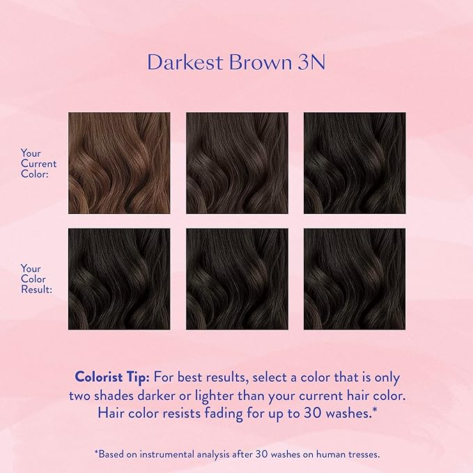 eSalon Permanent Hair Color &amp Hair Dye Complete Kit - Darkest Brown - Personal Colorist for Up To 100% Gray Coverage All Hair Types - Professional-Grade Ammonia-Free