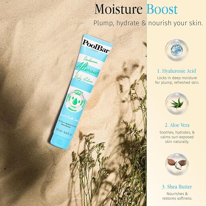 PoolBar Sundowner Aftersun Body Lotion for Women &amp Men Skin Care Hydration &amp Soothing Relief Coconut &amp Vanilla Scent Sun Care Enriched with Hyaluronic Acid Shea Butter &amp Aloe Vera