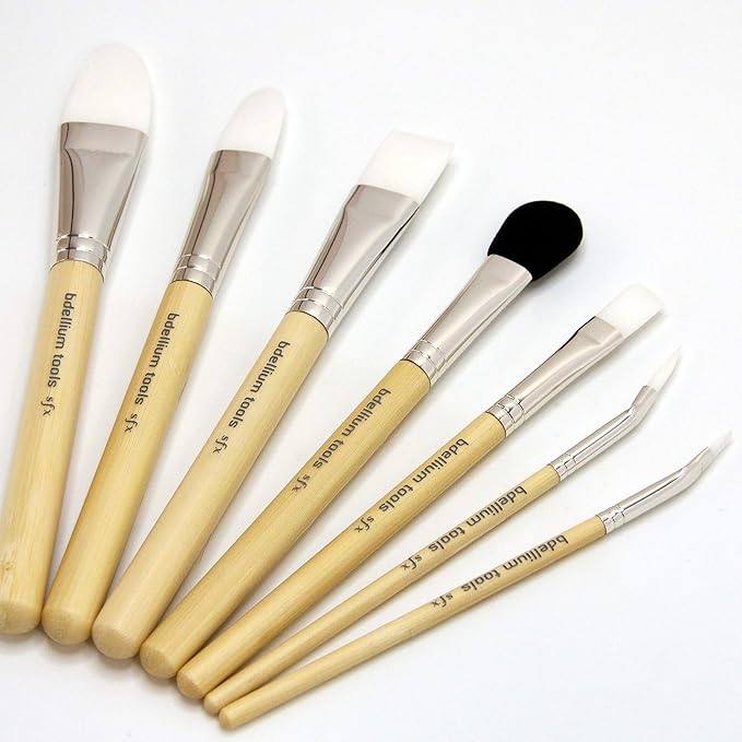 Bdellium Tools Professional Makeup Brush SFX Glue Brush Set 7 PC. With Ziplock Pouch