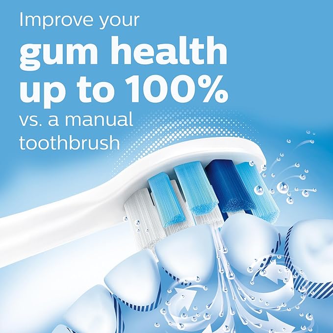 Philips Sonicare Compact Flosser 1000 Blue ProtectiveClean 5300 Rechargeable Electric Toothbrush and 2PK Compact Nozzle Bundle