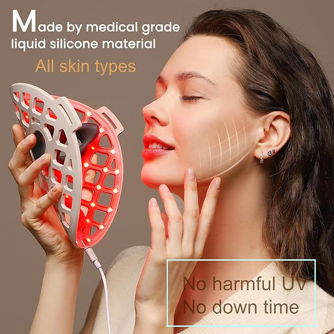Beauty LED mask ? Red Light &amp Infrared Light Therapy Face Mask for Wrinkles ? Blue Light for Acne ? Multi-wavelength for Skincare ? Rechargeable for Home Use and Travel