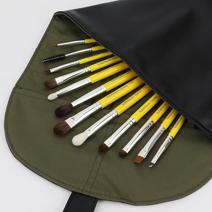 Bdellium Tools Professional Makeup Brush Studio - Eyes 12pc. Brush Set with Roll-Up Pouch