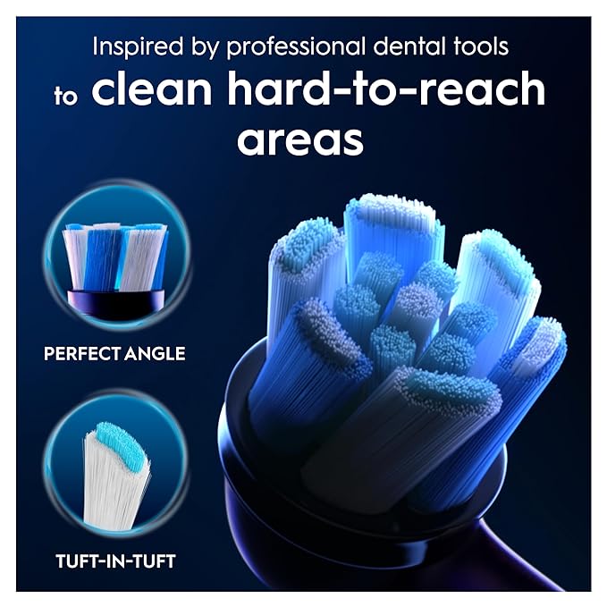 Oral-B iO Ultimate Cleaning Electric Toothbrush Heads 8 Pieces Ultimate Tooth Cleaning Toothbrush Attachment for Oral-B Toothbrushes Letterbox Enabled Packaging Black