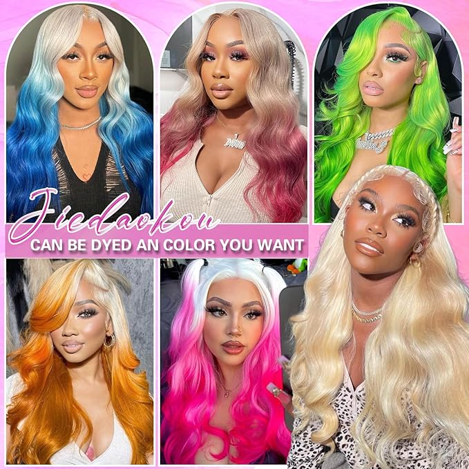 613 13x6 Lace Front Wig Human Hair 38 Inch Blonde Wig Human Hair 613 HD Lace Frontal Wig 13x6 200 Density Body Wave Blonde Lace Front Wigs for Women Pre Plucked with Baby Hair