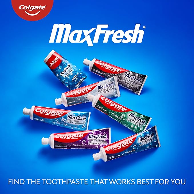 Colgate Max Fresh Travel Size Toothpaste with Mini Breath Strips Cool Mint - 24 Pack