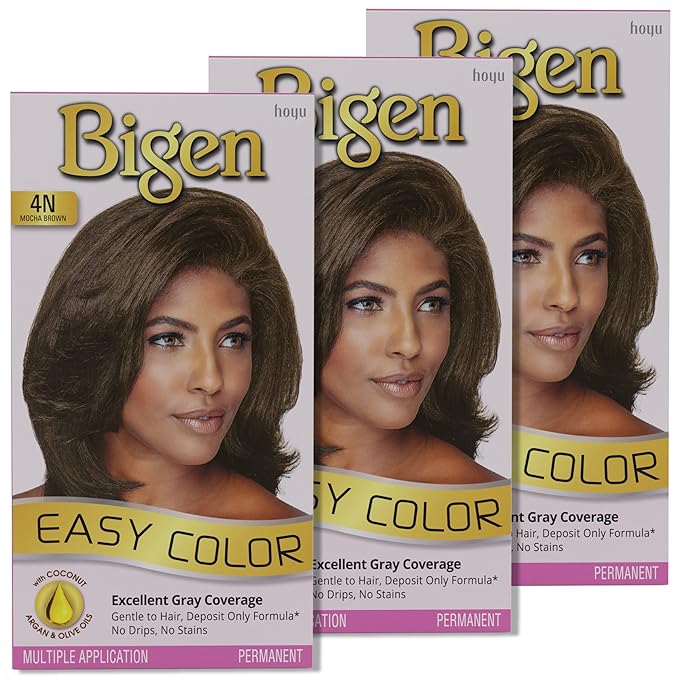 4N Bigen Easy Color for Women 4N Mocha Brown-New Formula New Look - 3 Pack