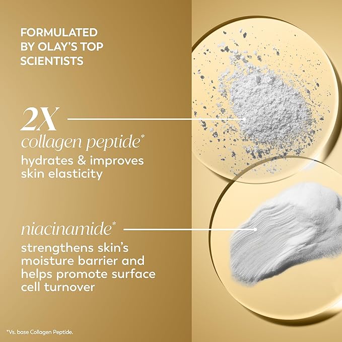 Olay Collagen Peptide Face Moisturizer Firming Cream for Women Fragrance-Free Non-Greasy - Hydrating Anti-Aging Anti-Wrinkle Smoothing of Fine Lines Tightening Skin Care - Niacinamide 1.7 Oz