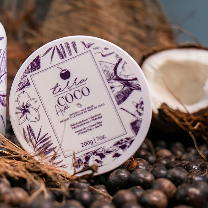 YBERA PARIS Terra Coco A?ai Mask | Vegan | Moisturizing and Nourishing Line for Bleached or Depigmented Hair | Ideal for Extremely Dry and Worn Damaged Hair | Removes Dead Cells | 7.0 oz
