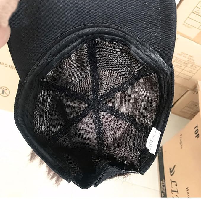 Women Baseball Cap Wig with Curly high Ponytail Baseball Cap Wig Sun Hat with Hair Wig