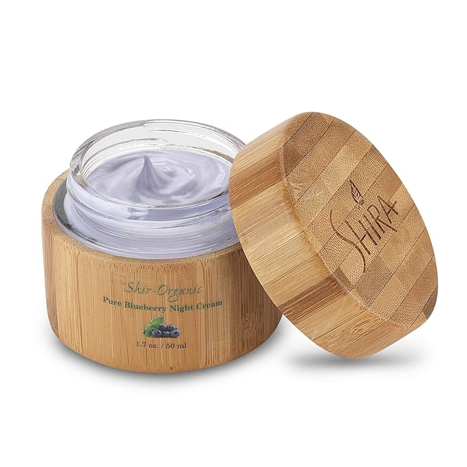 Shira Shir Organic Blueberry Night Cream for Nourished Wrinkle-Free Radiant Skin. Moisturizer Face Cream with Anti-Aging Formula keeps Skin Hydrated Pure Facial Skin Care Product (50ml)