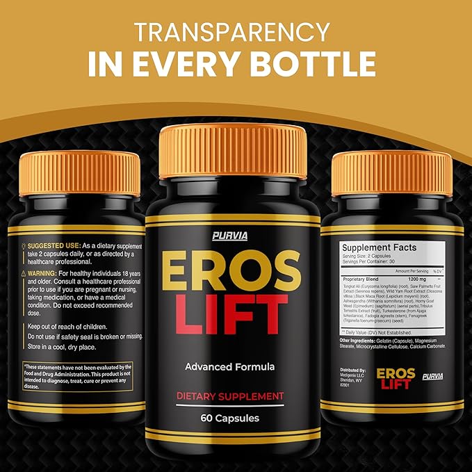 (2 Pack) Eros Lift Capsules ErosLift Supplement For Men Energy &amp Power Support Capsulas Ultra Men's Performance Pills Natural draft Health Workout Drive Fitness Endurance &amp Stamina (