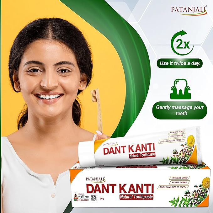 Patanjali Dant Kanti Natural Toothpaste 200g / 6.76 fl oz ? (Pack of 5)