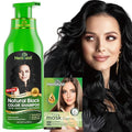 Herbishh Hair Color Shampoo for Gray Hair ? Natural Hair Dye Shampoo ? Colors Hair in Minutes ? Lasts Up To 3-4 Weeks ? 500ML ? 3-In-1 Hair Color ? Colors Cleanses and Conditions (Black)