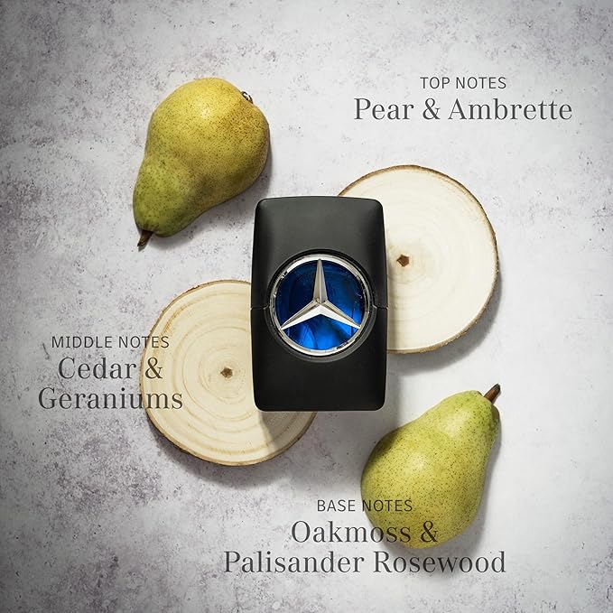 Mercedes Benz Man Gift Set - Iconic Fragrance with 3.4 Oz EDT Spray Shower Gel Aftershave for Men - Long Lasting Aromatic Woody Fruity Mens Cologne - 3 pc