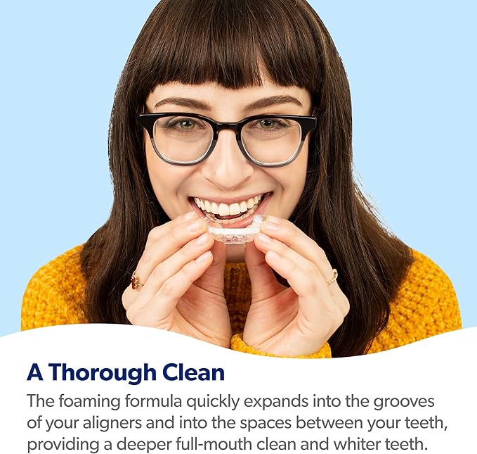 EverSmile AlignerFresh Original Clean Foam ? Cleaner Compatible w/Invisalign and All Clear Aligners &amp Retainers ? Eliminates Bacteria Whitens Teeth Fights Bad Breath ? 50ml (2 Pack)