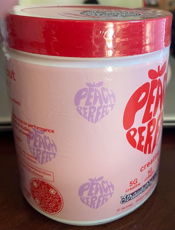 Peach Perfect Creatine Blend for Women ? Micronized Creatine Monohydrate with BCAA &amp Collagen for Glute Strength Support ? Strawberry Acai ? 30 Servings