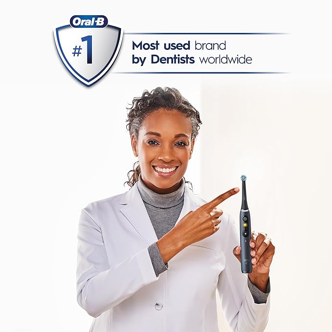 Oral-B iO Series 8 Electric Toothbrush with 2 Replacement Brush Heads and Travel Case Rechargeable Toothbrush Black Onyx