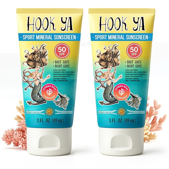 Hawaii Reef Compliant Non-Nano Mineral Sunscreen 3oz Travel Size (2) Pack 6oz Total UVA/UVB Protection Octinoxate-Oxybenzone Free No Fragrance PABA-Paraben free Made in USA