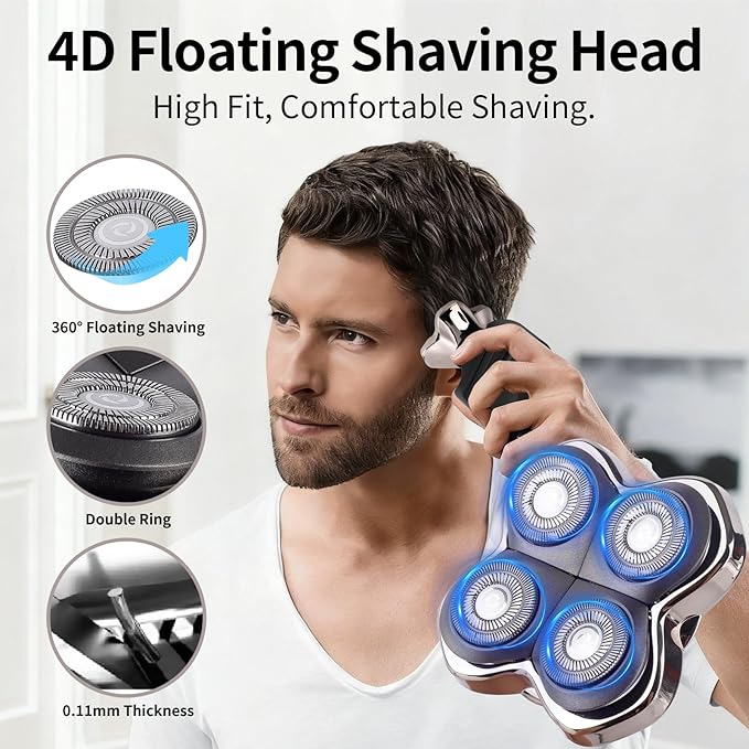 2 Pack Head Shaver Replacement Heads Compatible with Pitbulls Gold PROSilver PRO Platinum PROButterfly Kiss PRO - Hypoallergenic Stainless Steel Shaver Foil Replacement - 4D Floating Blade