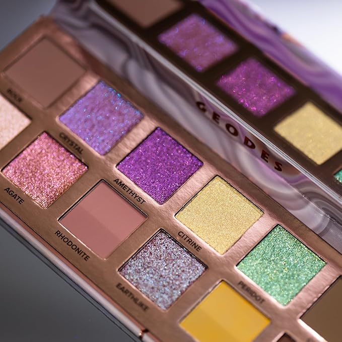 Whats Up Beauty - 3 Eyeshadow Palettes (Dragon Eye Desert Monsoon Geodes) Talc Free Clean Cruelty Free Made in Italy Sustainable Makeup
