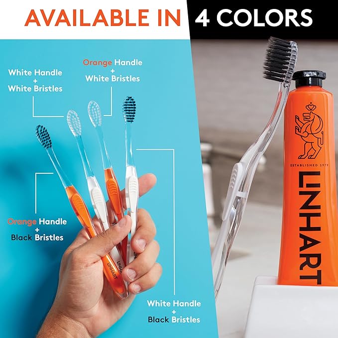 LINHART Extra Soft Toothbrush ? Teeth Whitening Toothbrush with Multi Length Bristles 4 Pack