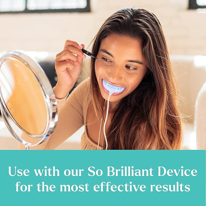 GLO Science So Brilliant Teeth Whitening Gel Pods ? Safe Effective Tooth Whitener with Silicon Brush 6% Hydrogen Peroxide ? Designed for Sensitive Teeth ? Gingermint Flavor (2 Packs of 5)
