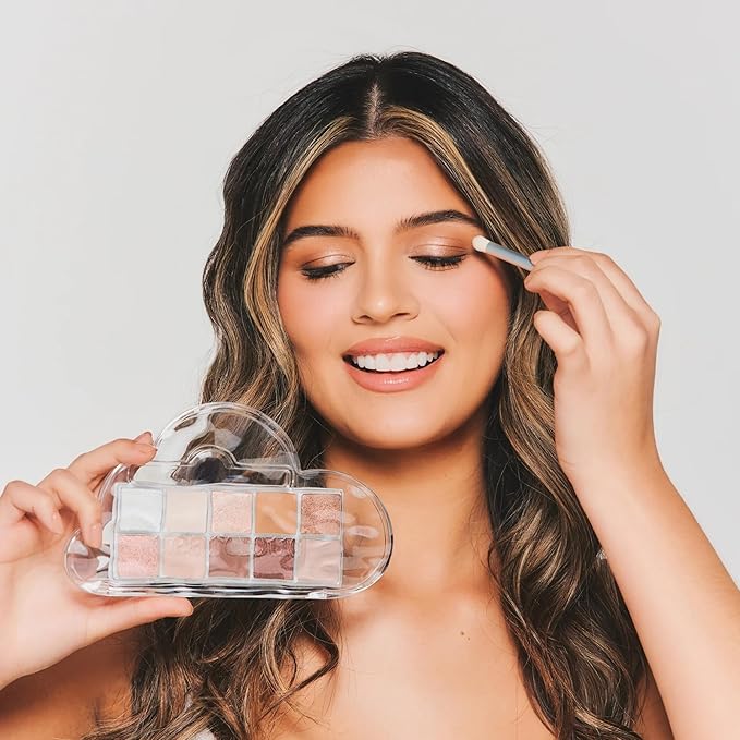 dearcloud Sky/Shadow ? Buttercream Latte ? eye shadow palette makeup with 10 Ultra-Fine Pigments &amp Dual-Ended eyeshadow brush ? Korean beauty eye makeup (Buttercream Latte)