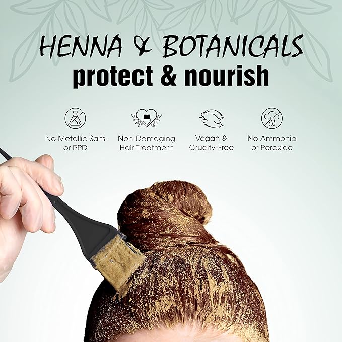 Light Mountain Henna Hair Color &amp Conditioner - Warm Chestnut Hair Dye for Men/Women Organic Henna Leaf Powder and Botanicals Chemical-Free Semi-Permanent Hair Color 4 Oz (Pack of 3)