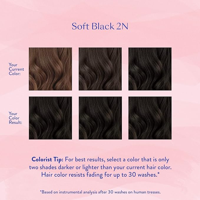 eSalon Permanent Hair Color &amp Hair Dye Complete Kit - Soft Black - Personal Colorist Kit for Up To 100% Gray Coverage for All Hair Types - Professional-Grade Ammonia-Free Hair Dye