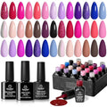 Beetles Pink Gel Nail Polish Red Purple Nude Blue Glitter 20 Colors Gel Polish Set Romance Rebellion with Base &amp Top Coat Soak off Uv LED Cured Nail Art Design Salon Home Gift for Women