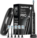 Aquasonic Black Series PRO ? Ultra-Whitening Electric Toothbrush ? 5 Modes &amp Smart Timers ? Premium Travel Case &amp 6 Proflex Brush Heads ? ADA Accepted Toothbrush