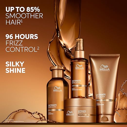 Wella Professionals ULTIMATE SMOOTH Intense Mask with Deep Nourishment | Treatment for Dry Frizzy Hair | Smooths &amp Adds a Silky Shine | With Squalane &amp Omega 9 | Color Safe
