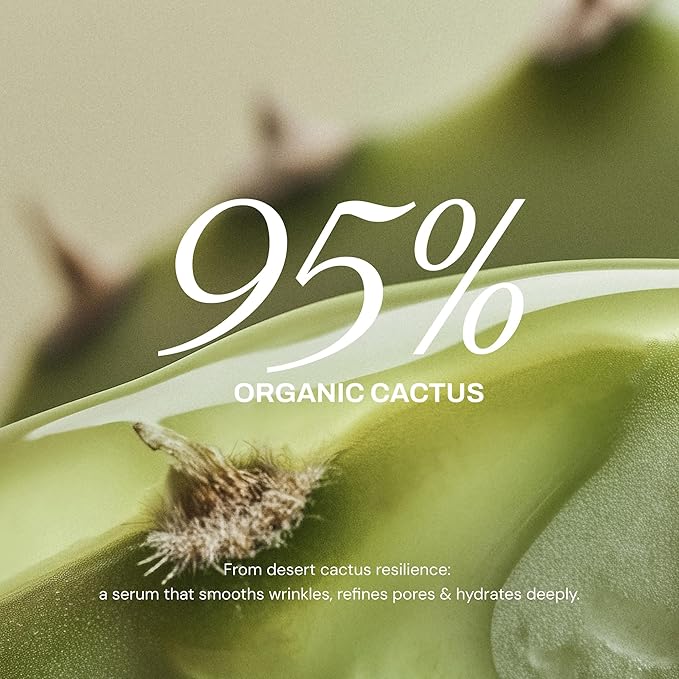 Whamisa Organic Cactus Magic Serum Anti-Wrinkle &amp Brightening Rejuvenation Strengthen Skin Barrier Probiotics Hydrating Facial Ampoule Pore Refining (32ml)