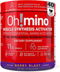 Oh!mino Essential Amino Acids Supplement Drink Powder Berry Blast Caffeinated Powder All 9 EAAs BCAAs and The Perfect Amino for Workouts Amino Energy and to Build Muscle and Recover Faster