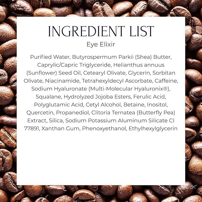 Tru Alchemy Eye Elixir Cooling Eye Treatment Cream - Dark Circle Eye Cream for Puffiness and Bags Under Eyes - Caffeine Hyaluronic Acid Vitamin C
