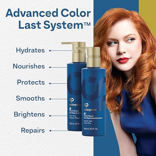 ColorProof Instant Reboot Treatment Masque 8.1 Fl. Oz. (2 Pack) Hair Mask Lightweight 2-Step Hair Mask for Damaged Hair with Color Protection Coconut &amp Lemongrass Scent