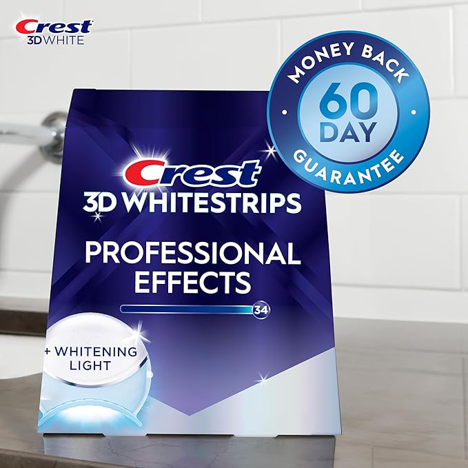 Crest 3D Whitestrips Professional Effects + LED Light ? Teeth Whitening Kit 1 Light + 20 Treatments Each with 1 Upper/1Lower 40 Strips ? Crest 3DWhite Teeth Whitening Strips