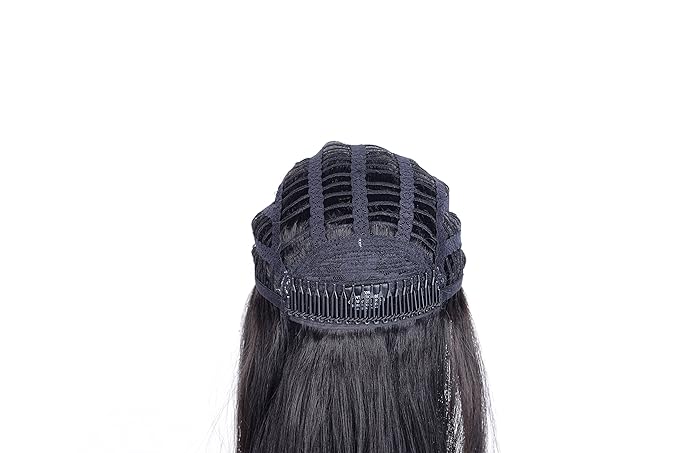 Onedor 22 Semi Curly Hair Women Ladies 3/4 Half Wig Premium Japanese Synthetic fibers Wigs with Secured Mesh Head Cap (R1)