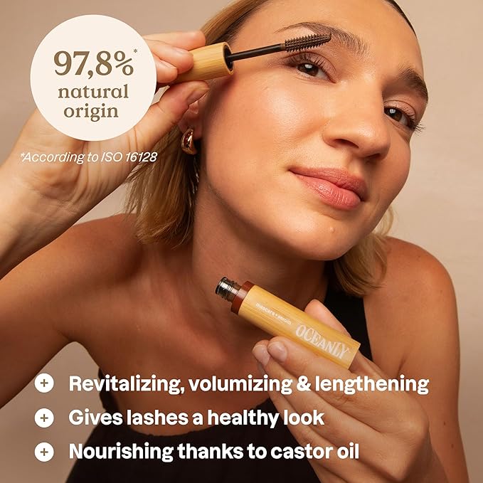 ATTITUDE Oceanly Serum Infused Mascara EWG Verified Eye Lash Serum Length + Volume Vegan Beauty and Makeup Brown 0.24 Oz
