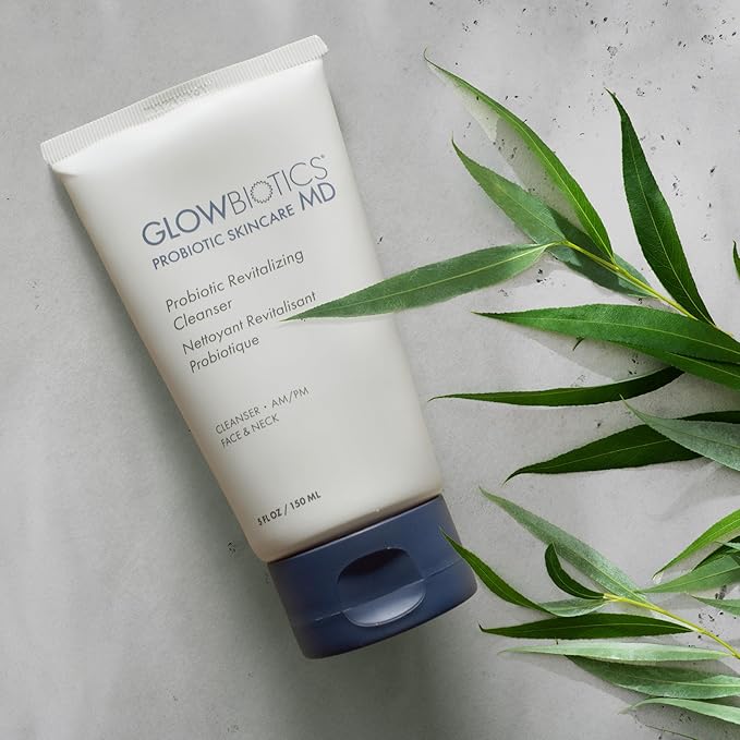 Glowbiotics Probiotic Revitalizing Cleanser 5 oz ? Gentle Hydrating Face Wash with Probiotics Peptides &amp Aloe Vera | Daily Cleanser for Sensitive Dry &amp Aging Skin