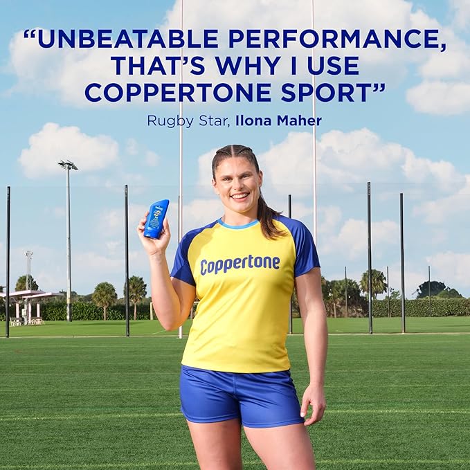 Coppertone Sport Sunscreen Lotion SPF 50 Sweat Heat and Water Resistant Sunblock Lightweight Oxybenzone Free Travel Size Sunscreen Bulk Pack 3 Fl Oz Bottle Pack of 6