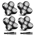 4 Pack Shaver Replacement Blades Compatible with Freedom Head Electric Razor Shaving 5 Blades Shaver Replacement Heads for Head Shavers for Bald Men Replacement Blades for Head Shaver Kit 2 Brush